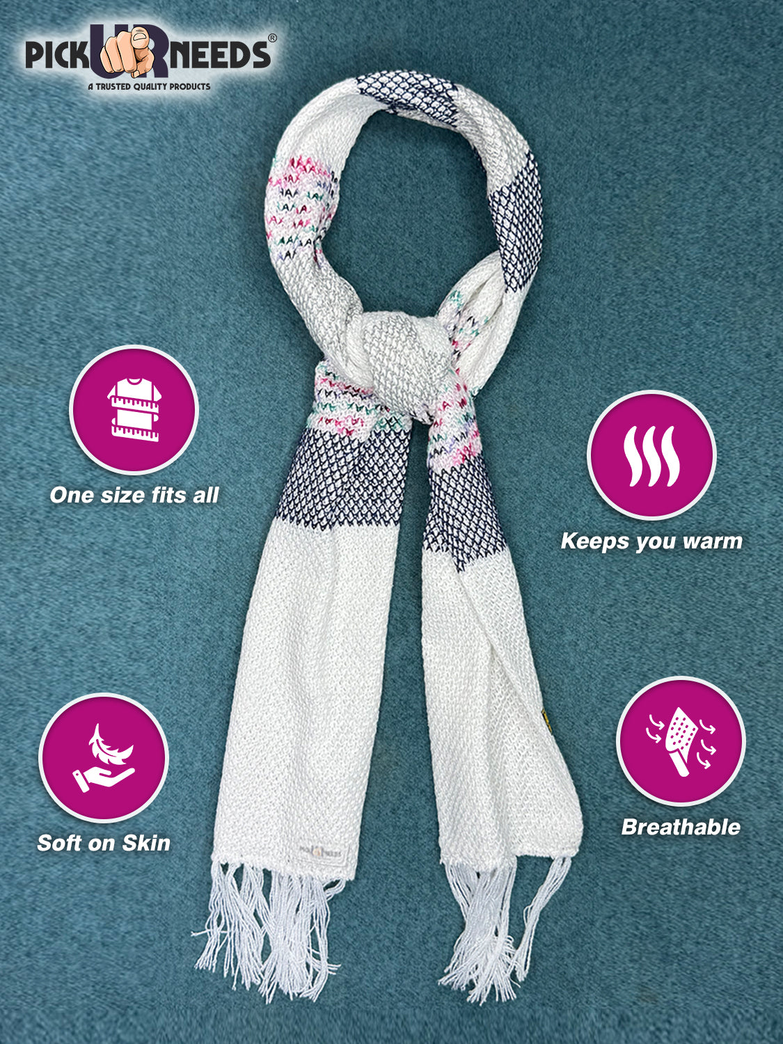 Pick Ur Needs Pure Cashmere Womens Winter Stylish Muffler Warm, Soft and Trendy Scarves for Cold W